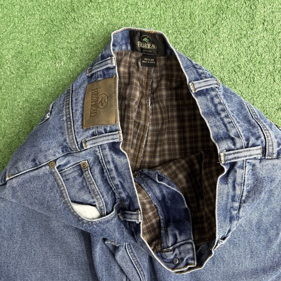 RedHead Flannel Lined Jeans Mens 36 X 30 Blue - Picture 4 of 8